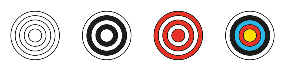 Archery target with arrow. Vector illustration