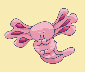Axolotl in kawaii style, cute cartoon character
