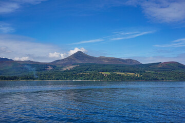 Goat Fell mountain on the Isle of Arran. Goatfell is the highest point on the isle of Arran.