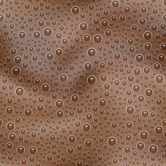 Chocolate seamless pattern with milkshake texture top view. Abstract vector background with bubbles. Cocoa and milk smoothie surface. Latte or coffee beverage. Blended frothy drink. Ice cream cocktail