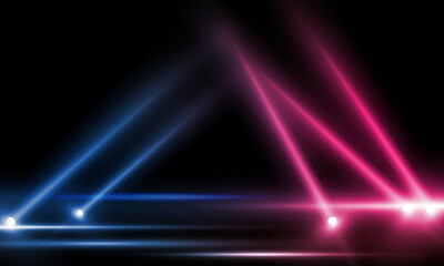 Colorful lights on the stage light floodlights vector design.