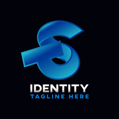 Modern letters ST or TS logo