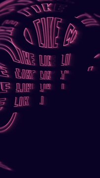 Like text loop animation vertical video