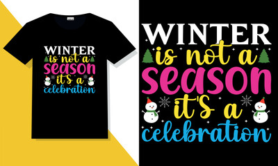 winter typography  t shirt design