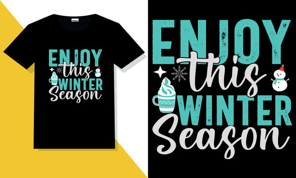 Winter Typography  T Shirt Design