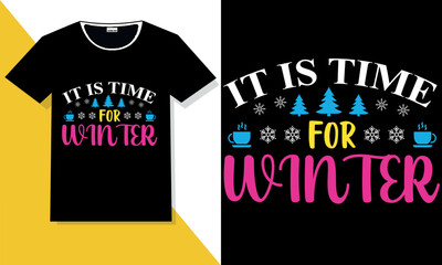 winter typography  t shirt design