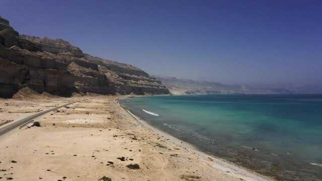Aerial, Coastline At Hasik, East Coast, Oman