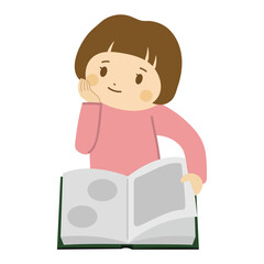 読書する子ども_女の子_考える