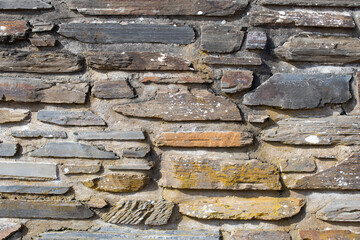 Brick stone wall fence  grey beige color