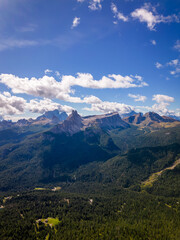 View from Tofana mountain in Dolomites Italy near Cortina