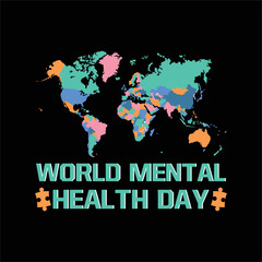 world mental health day t shirt design vector