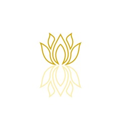 Lotus flower icon logo design isolated on white background