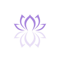 Lotus flower icon logo design isolated on white background