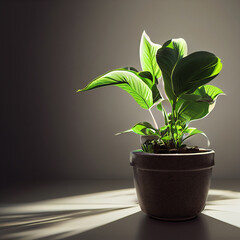 Potted plant, digital art