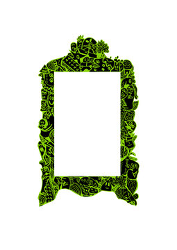 Watercolor frame template, doodle childish, illustration isolated for your design