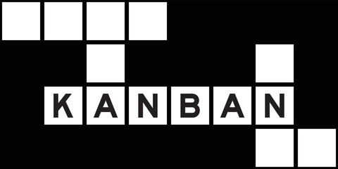 Alphabet letter in word kanban on crossword puzzle background