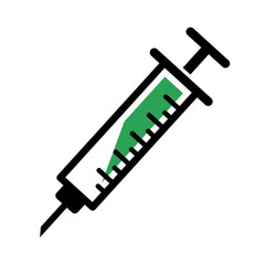 Medical syringe icon. Vaccination. Vector.