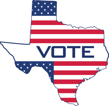 Texas Map USA American Election Voting Sign 2022 Illustration Vectors 