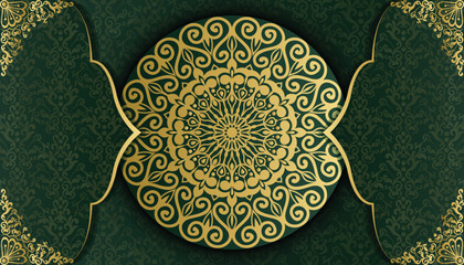 Gorgeous luxury decorative mandala background design. Beautiful luxury Royal ornamental greeting card. invitation, wedding card, Diwali, decoration. India, Indian, Arabic, Damask, Asian, Turkish. © nhjenny