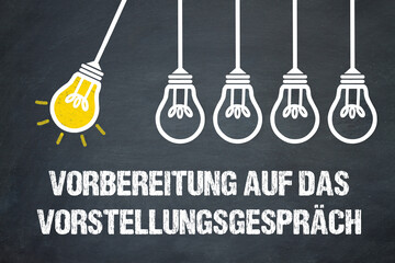 Naklejka premium Vorbereitung auf das Vorstellungsgespräch 