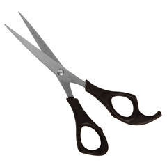 Scissors are shown on the transparent background

