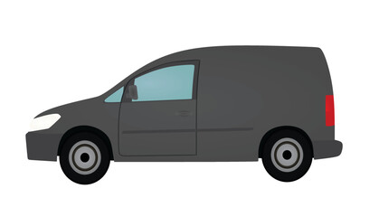 Grey mini van. vector illustration