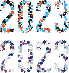 2023 year template design. Abstract design vector. Shape based design.