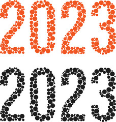 2023 year template design. Abstract design vector. Shape based design.