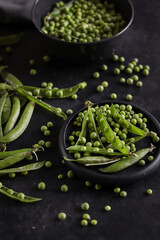 Green peas on a plate.