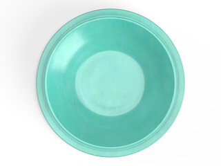 陶器製の2枚の丸皿のフォトリアル3Dイラストレーション