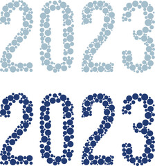 2023 year template design. Abstract design vector. Shape based design.