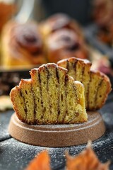 Cinnabons, cinnamon rolls and chocolate, autumn mood on the window