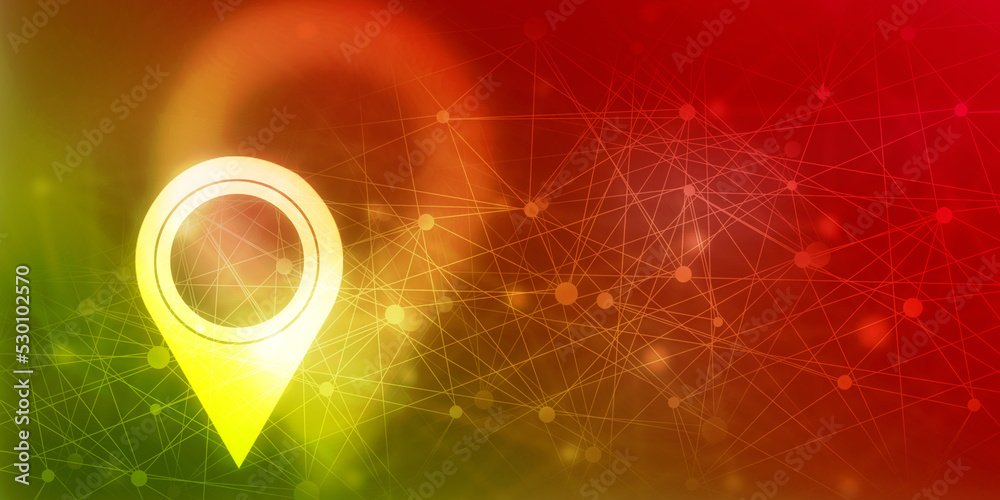 Aufkleber 2d rendering red map pointer