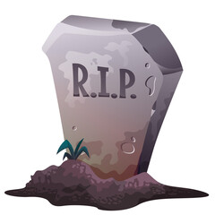 Old gravestone with RIP sign