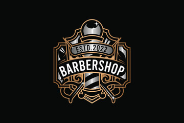 Barbershop vector logo and emblem template