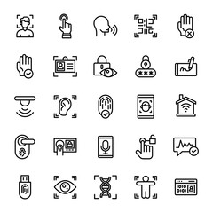 biometrics icons set illustration vector graphic