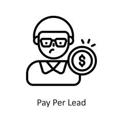 Pay Per Lead  Filled Outline Vector Icon Design illustration on White background. EPS 10 File