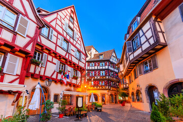 Fototapeta premium Colmar, France. Traditional half timbered houses of Alsace.