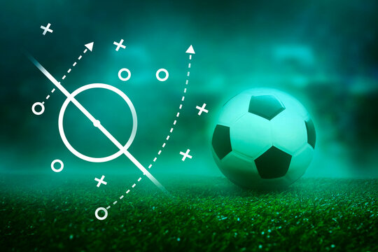 Education of football tactics , soccer manager analysis - Powered by Adobe