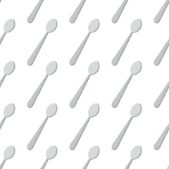 Tablespoon pattern on white background. Vector image for kitchen textiles or menu design