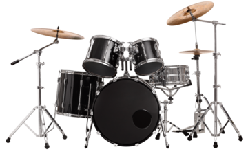 Black and silver drum kit