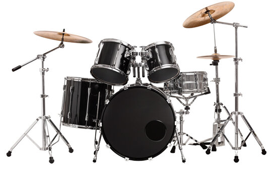 Black and silver drum kit