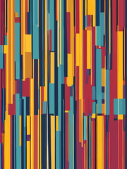 A classy retro modern wallpaper of vertical stripes, 1970s vintage style, slightly fading colors.
