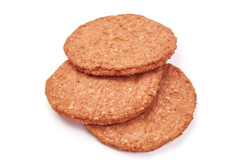 Burger cutlets, ingredients for hamburger, isolated on white background.