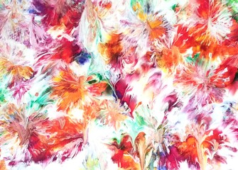 Abstract watercolor background with bright abstract colors. Hand-painted painting of contemporary art. Background for surface design, wallpaper, fabric, canvas printing. Design for website.