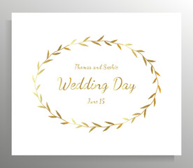 Vintage wedding invitation design. Vector template for card, poster.