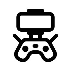 drone remote icon, outline style, editable vector