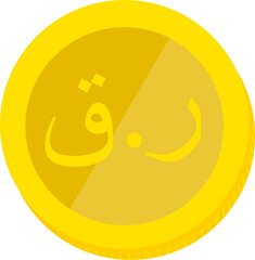 Fototapeta premium Qatar Flag hand drawn.Qatari riyal hand drawn