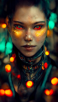 Cyberpunk Ornate Female Acolyte