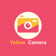 camera logo design with a name that matches the shape and color
